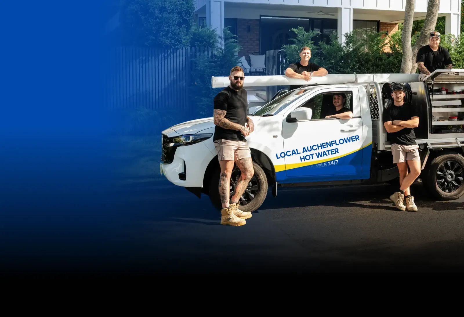 Local Auchenflower Hot Water team with the ute